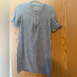 Anne Klein Navy and White Striped Dress